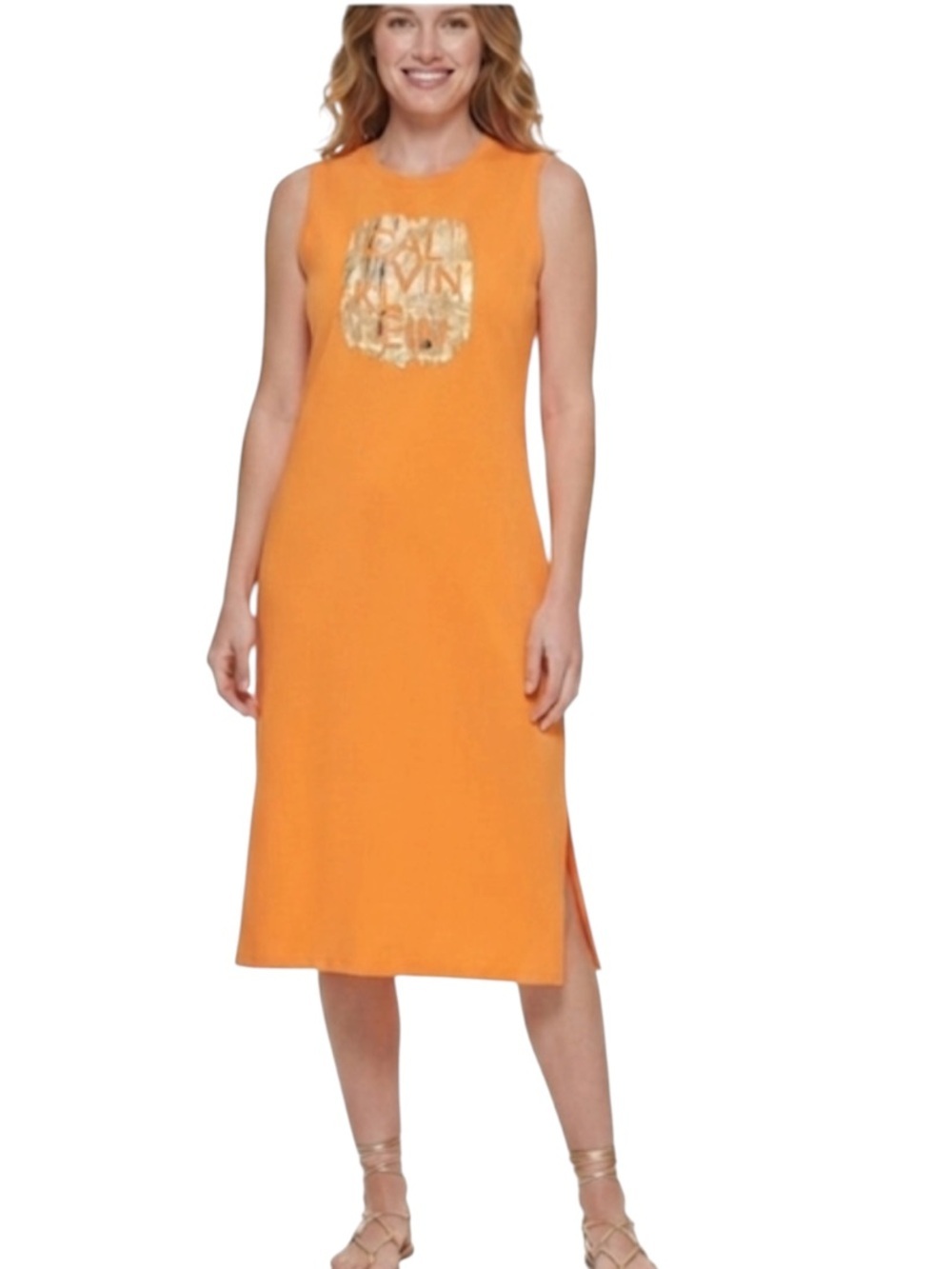 CALVIN Klein Women's Short Sleeve Logo T-Shirt Dress size 1X